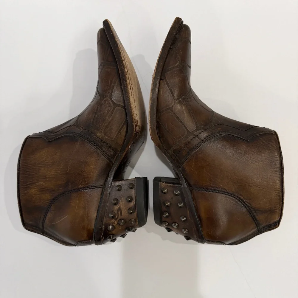 Ariat Women's Brown Leather Western Ankle Boots - Picture 5 of 8
